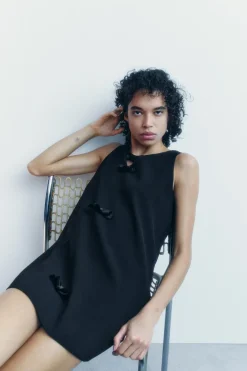 VESTIDO LAZOS TERCIOPELO ZW COLLECTION