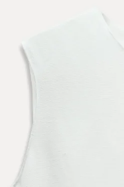 VESTIDO MIDI CON LINO ZW COLLECTION