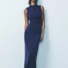 VESTIDO MIDI FRUNCES
