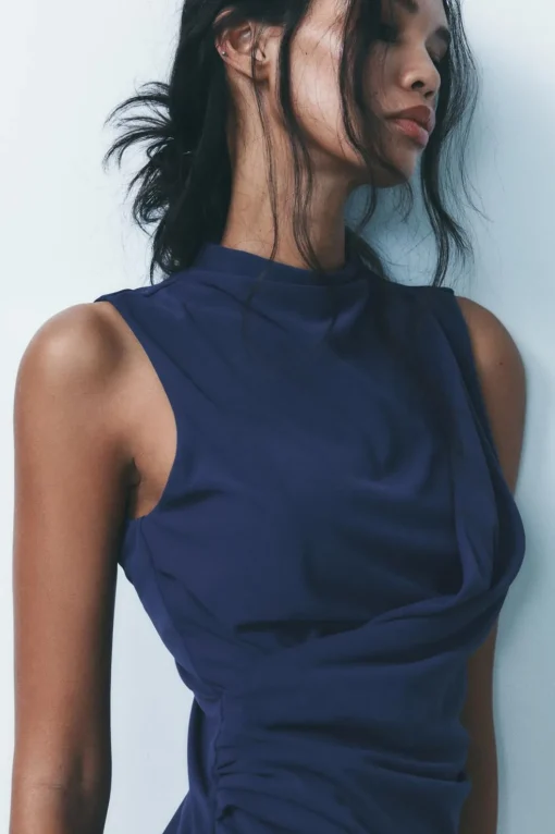 VESTIDO MIDI FRUNCES