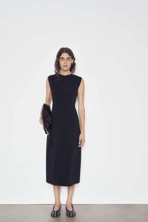 VESTIDO MIDI FRUNCES ZW COLLECTION
