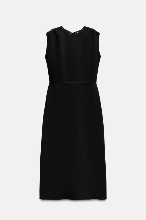 VESTIDO MIDI FRUNCES ZW COLLECTION