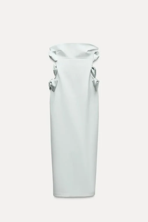 VESTIDO MIDI LAZOS SATINADOS