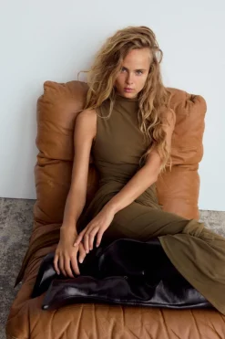 VESTIDO MIDI NUDO LAZADA
