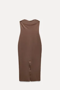 VESTIDO MIDI SATINADO ABERTURA