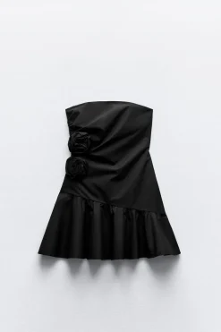 VESTIDO PALABRA DE HONOR FLORES RELIEVE