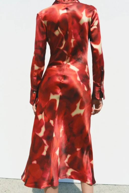 VESTIDO SATINADO ESTAMPADO ZW COLLECTION