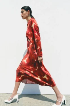 VESTIDO SATINADO ESTAMPADO ZW COLLECTION