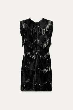 VESTIDO TERCIOPELO FLECOS LENTEJUELAS