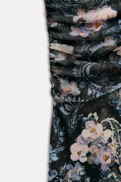 VESTIDO TUL ESTAMPADO ASIMÉTRICO
